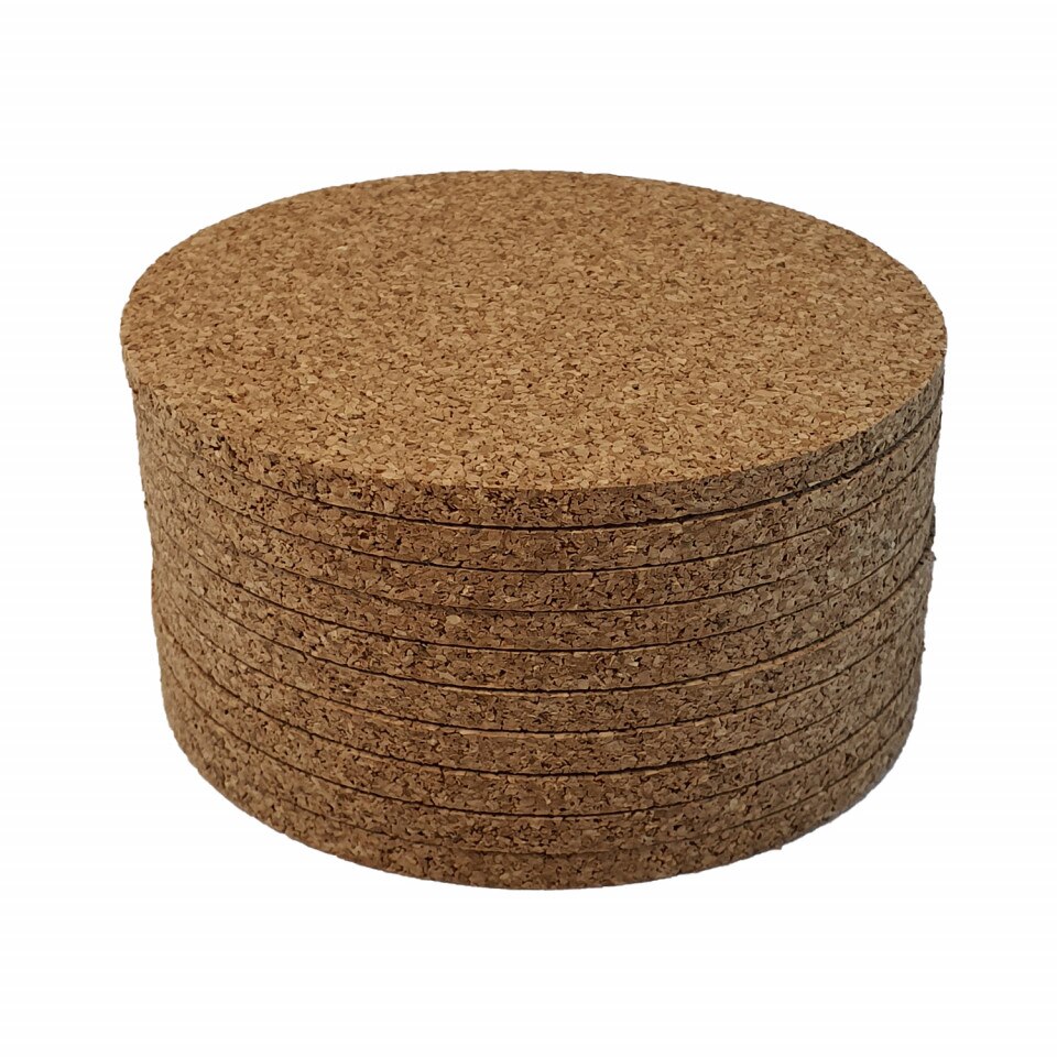 Suport pahare din pluta, round, set 8 buc