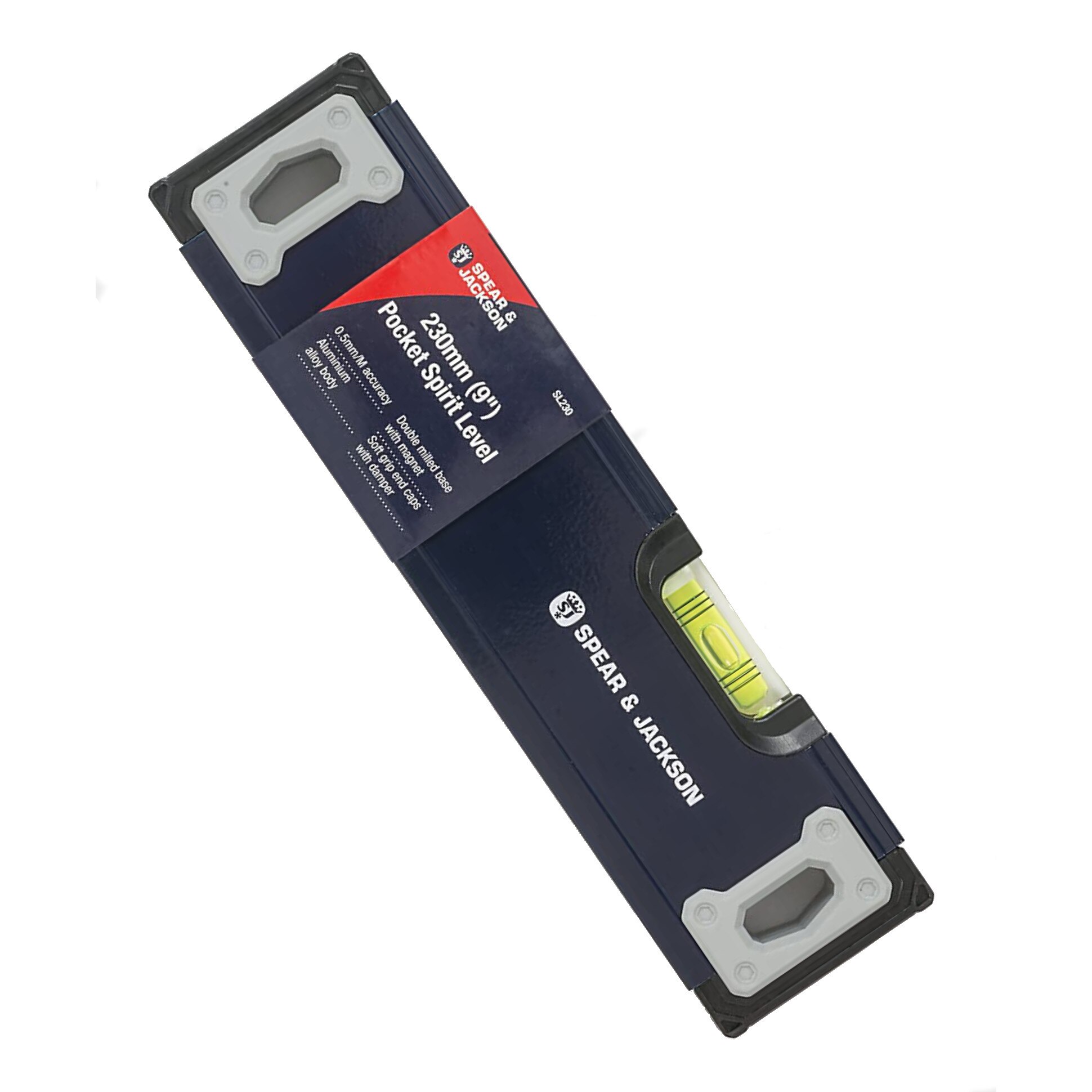 Nivela 230 mm cu corp de aluminiu, 2 bule de nivel, Spear & Jackson