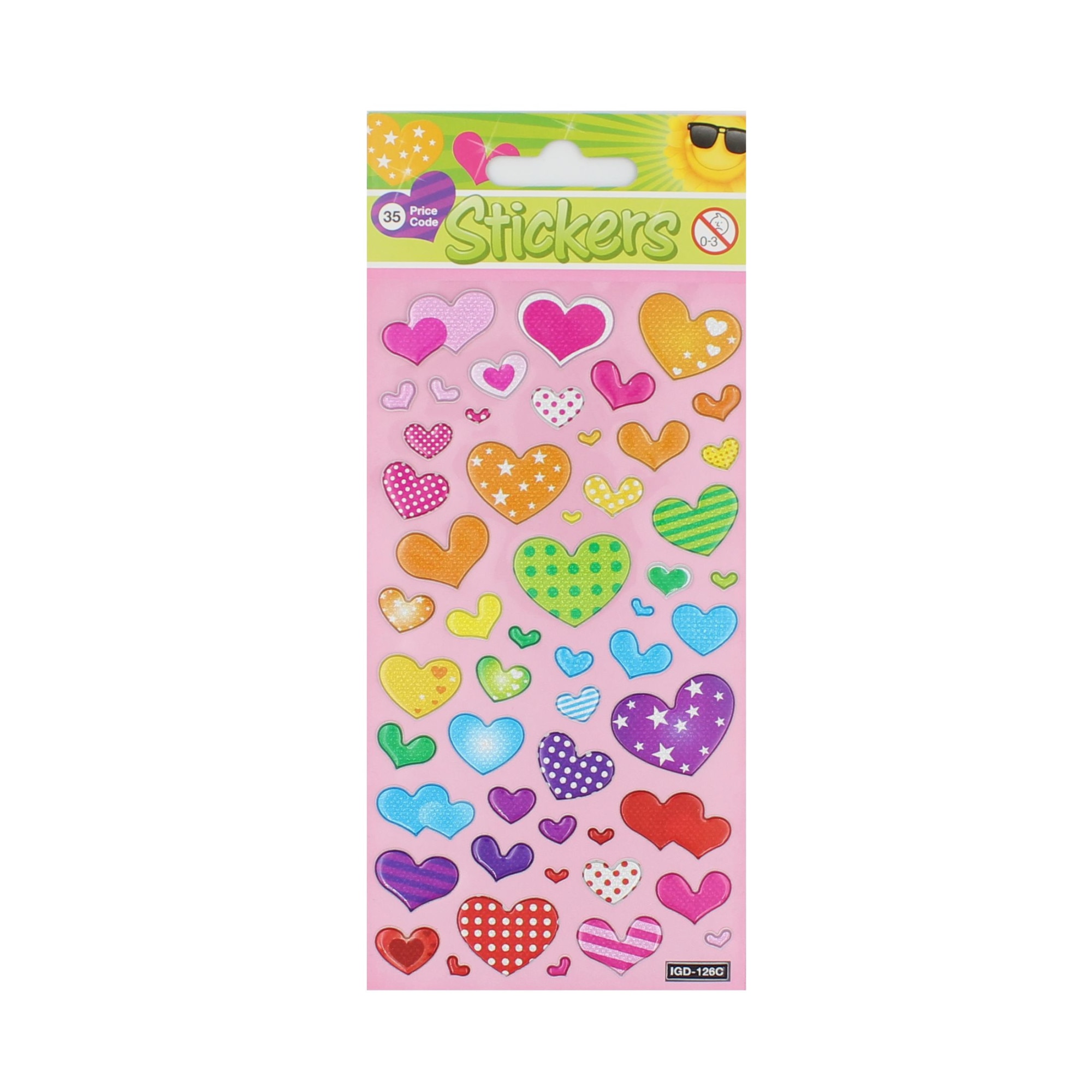 Set stickere Puffy Hearts, 40 bucati