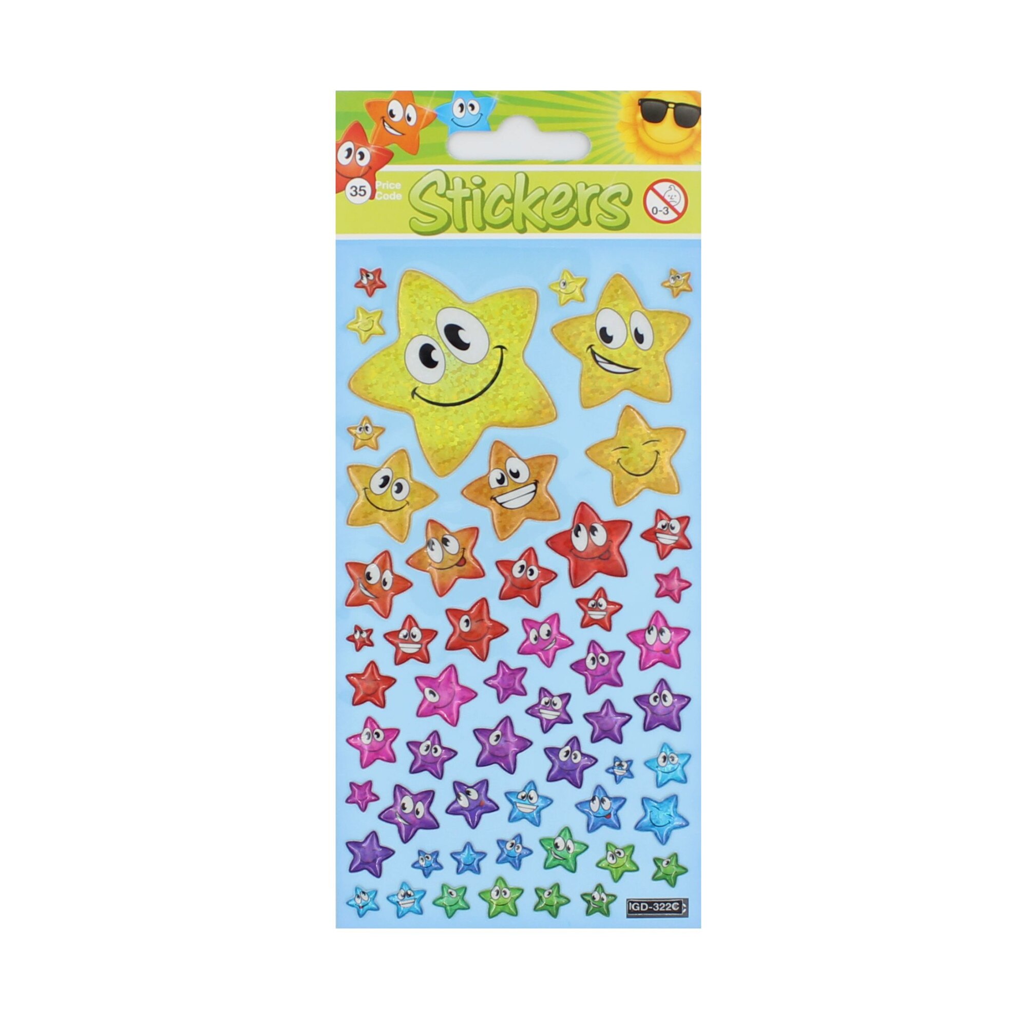 Set stickere Smiling Stars, 53 bucati