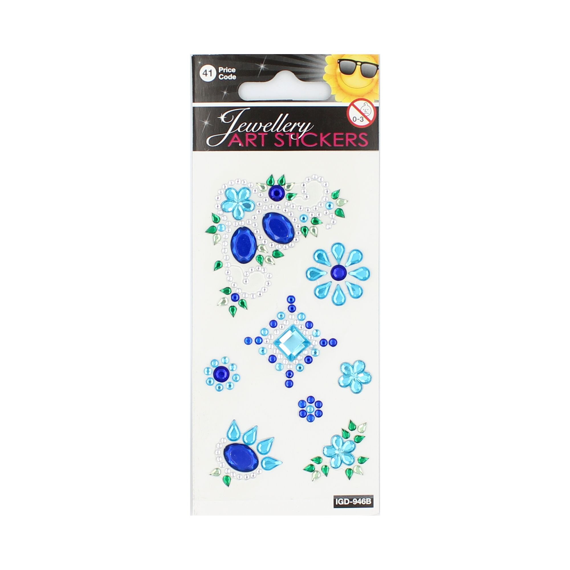 Set stickere Blue Flower Art, 8 bucati