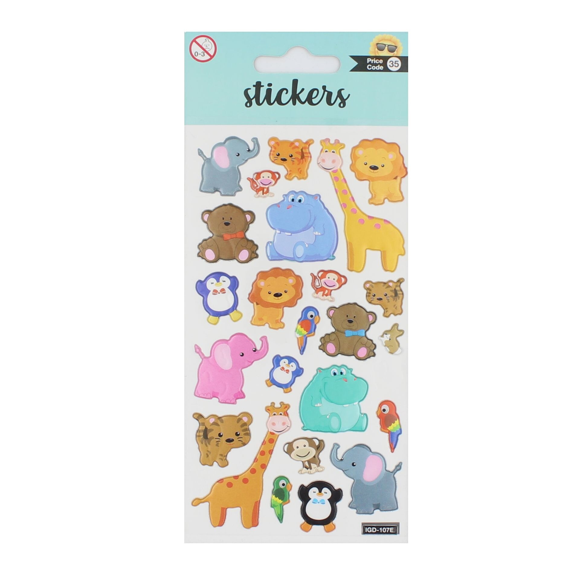 Set stickere Zoo Animals, 24 bucati