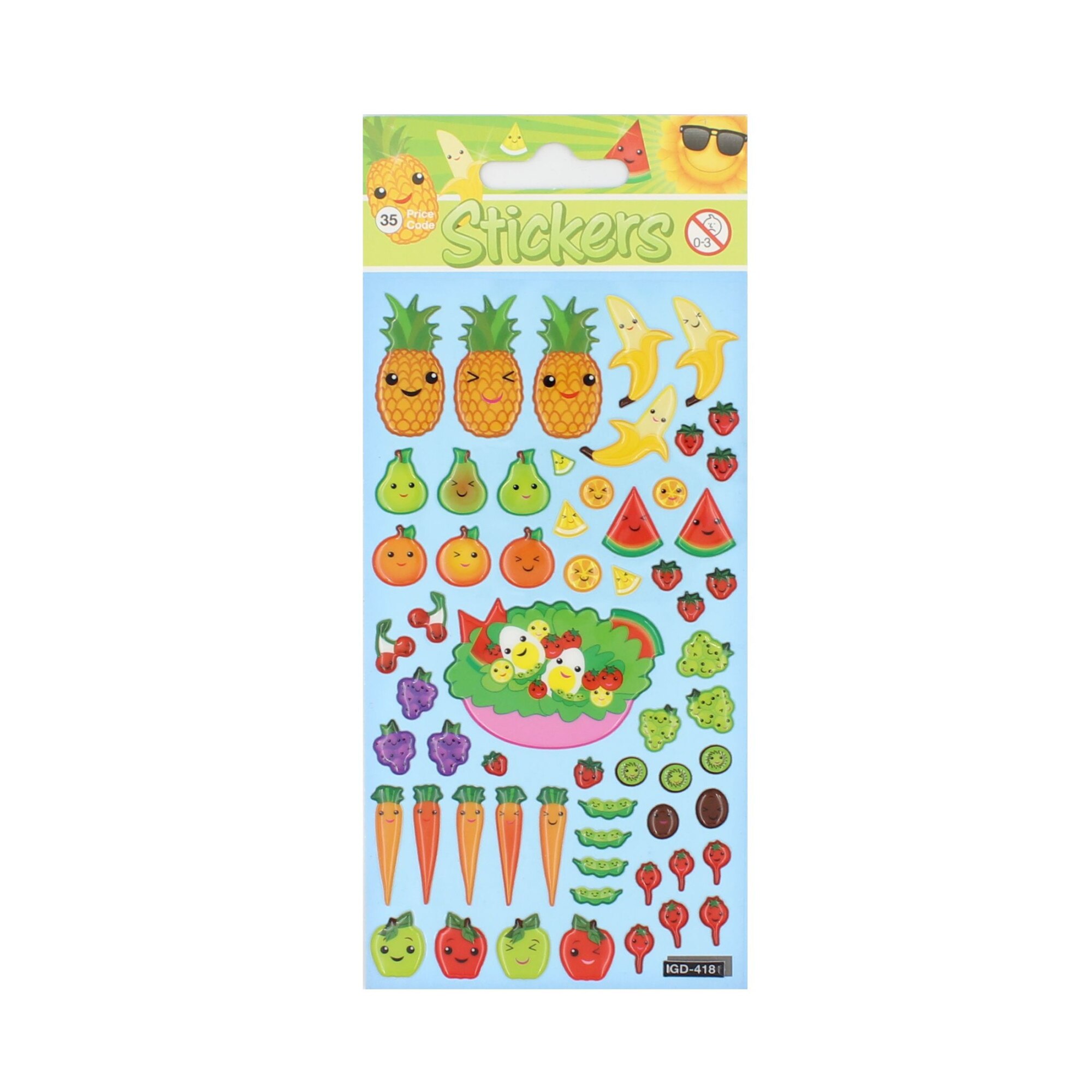 Set stickere Fruit Veggies, 62 bucati