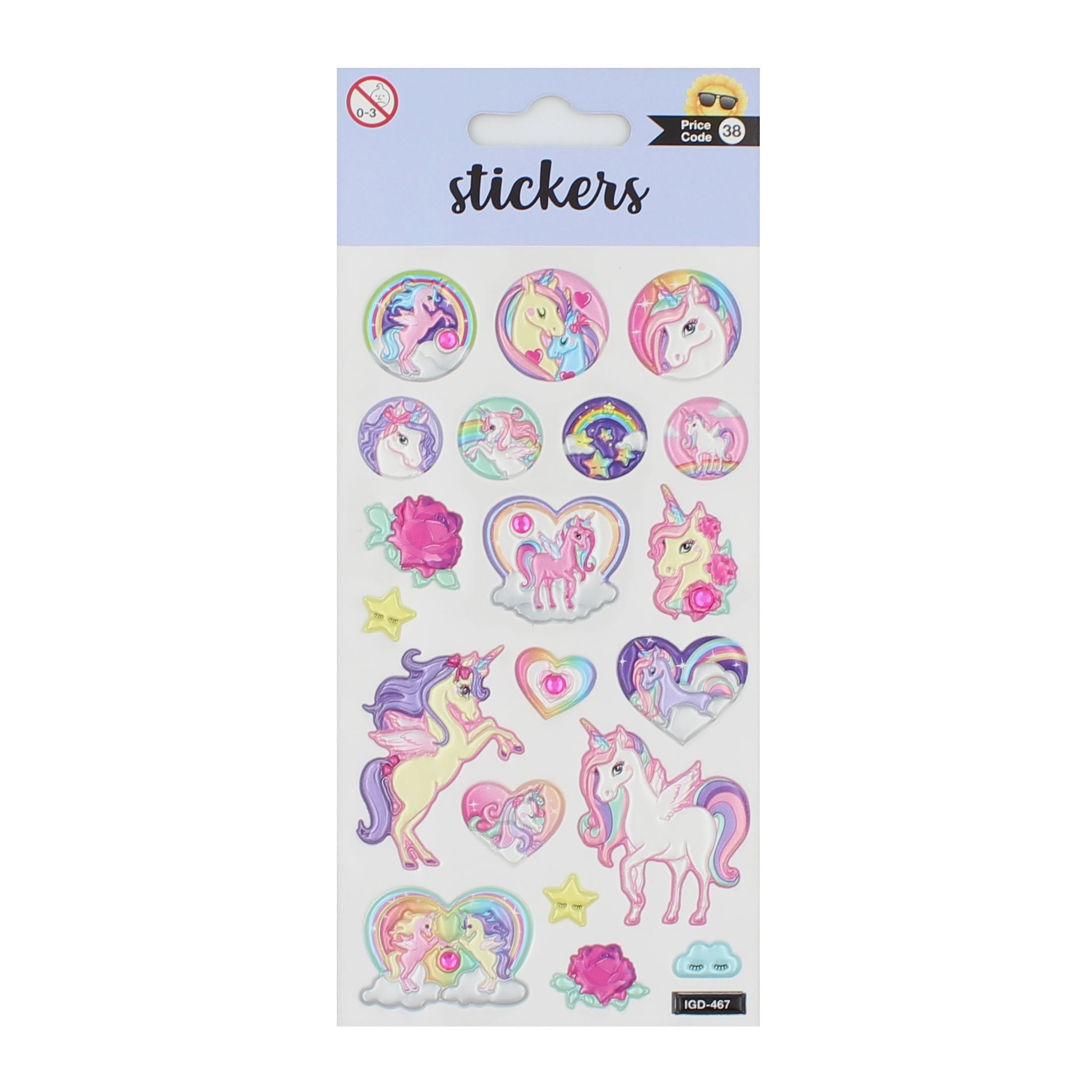 Set stickere Cute Unicorns, 20 bucati