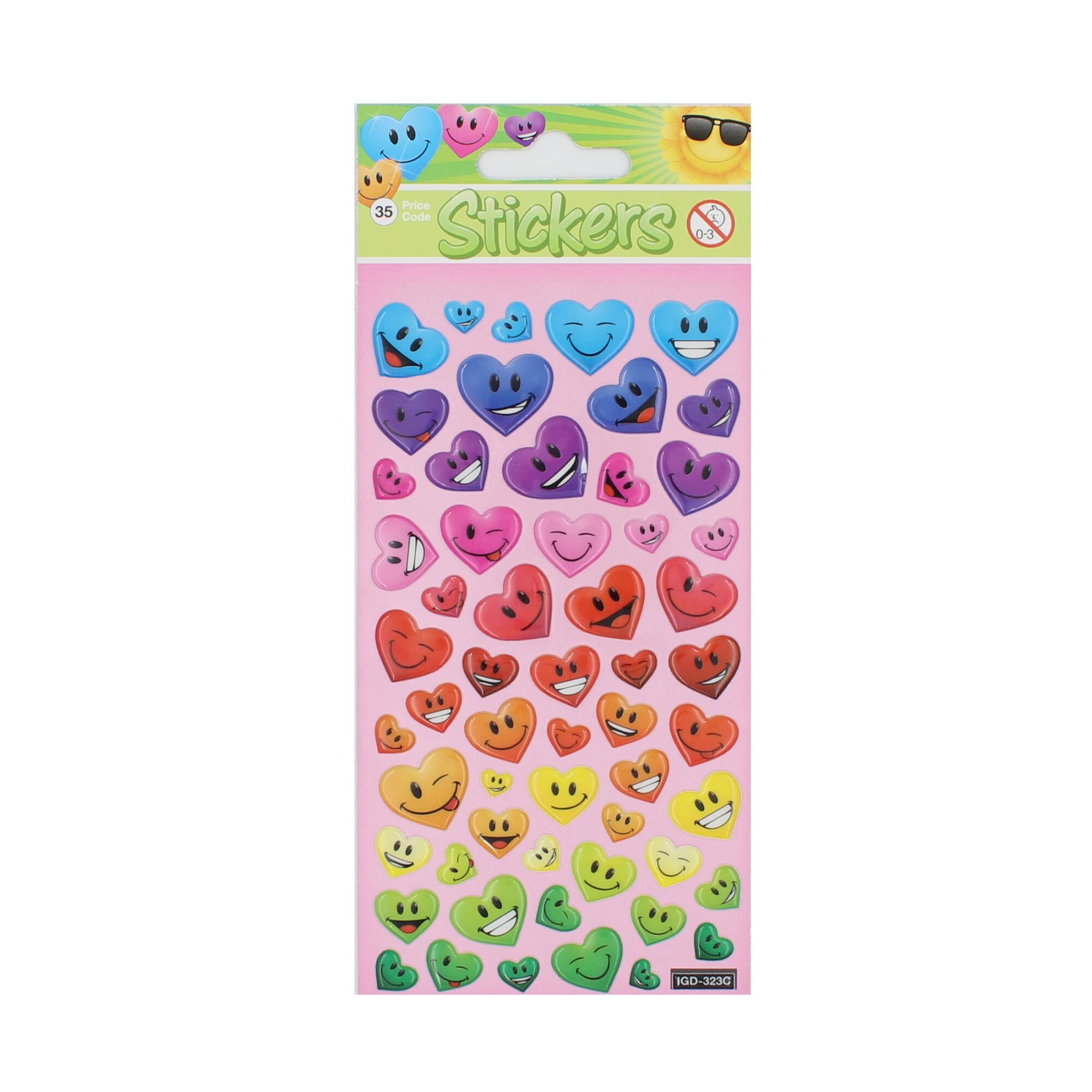 Set stickere Smiling Hearts, 57 bucati