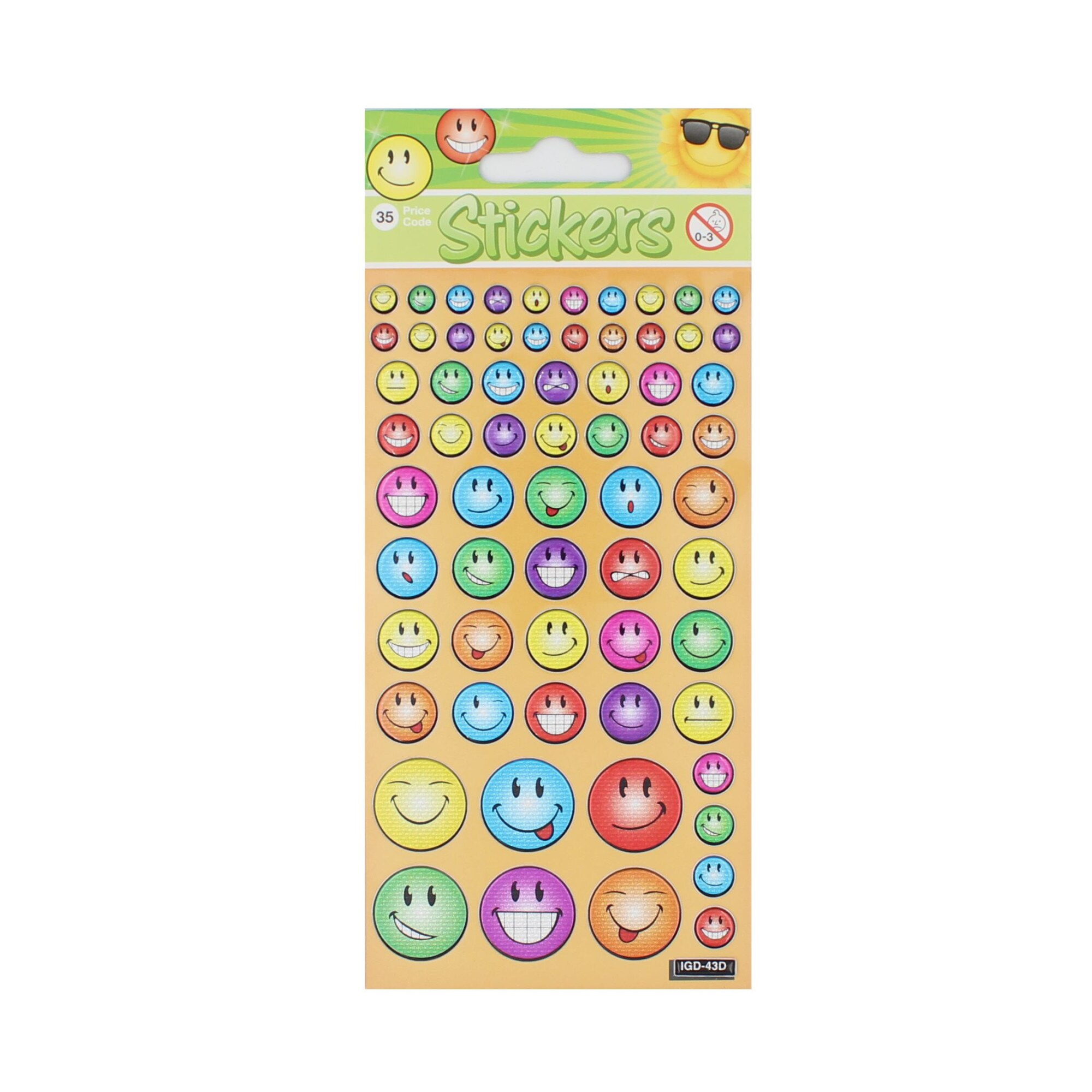 Set stickere Puffy Faces, 66 bucati