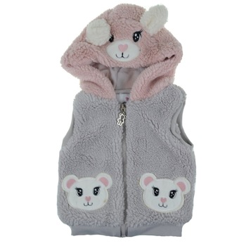 Vesta de blana pentru fete Happy House HH206G, Gri, 92 cm Vesta de blana pentru fete Happy House HH206G, Gri, 92 cm