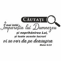 abtibild de perete cu mesaj crestin priti global verset biblic cautati mai intai imparatia lui dumnezeu matei 633 lupa negru 118 x 60 cm imagen 4_0_
0