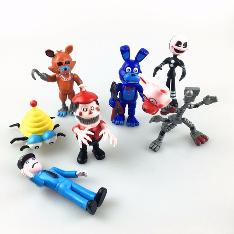 Set 3 jucarii, Five Nights at Freddy's, figurine cu articulatii in miscare,  multicolor 