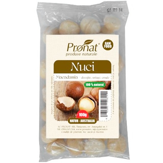 Nuci macadamia, crude, Pronat, 100 g