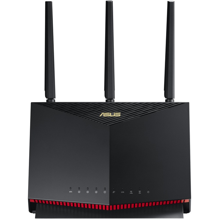 Router Wireless Gaming ASUS RT-AX86U, AX5700, Dual-Band, Wi-Fi 6, AiMesh, AiProtection Pro, Mobile Game Mode, compatibil PS5, 3 antene Wi-Fi