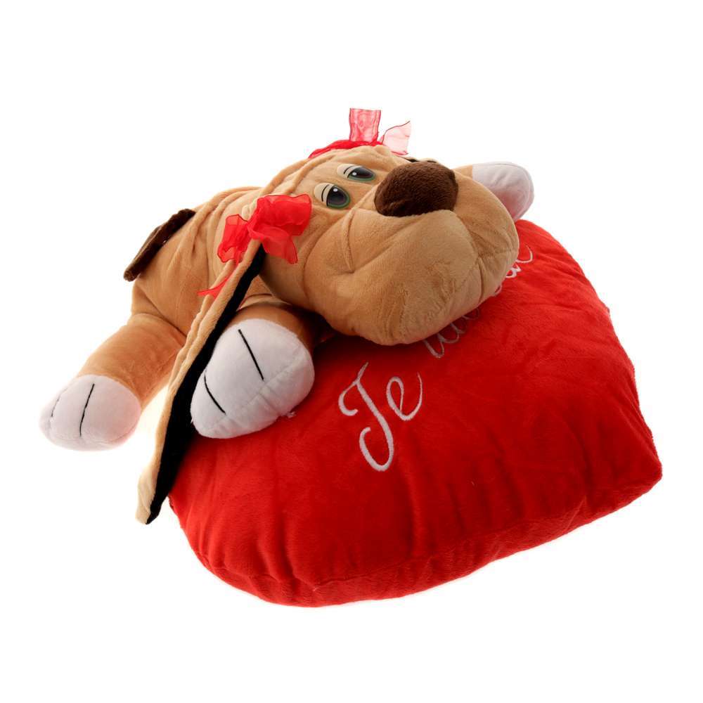 Catel Mare pe Perna Inima 46 cm