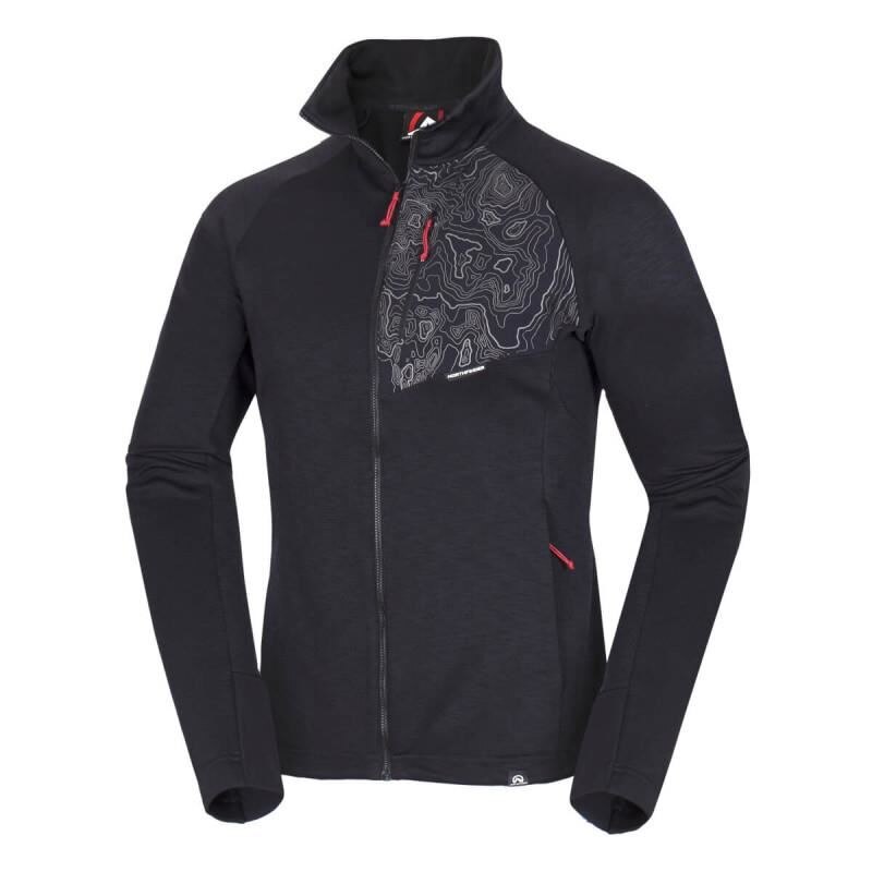 Bluza barbati trekking NORTHFINDER Bensyl MI-3675OR, Negru