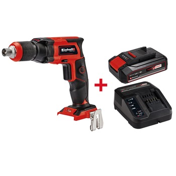 Masina de insurubat in rigips Einhell Power X-Change TE-DY 18 Li - Kit, 18 V, 4000 RPM + cutie transport E-Box + incarcator rapid si acumulator de 2.5 Ah Masina de insurubat in rigips Einhell Power X-Change TE-DY 18 Li - Kit, 18 V, 4000 RPM + cutie transport E-Box + incarcator rapid si acumulator de 2.5 Ah