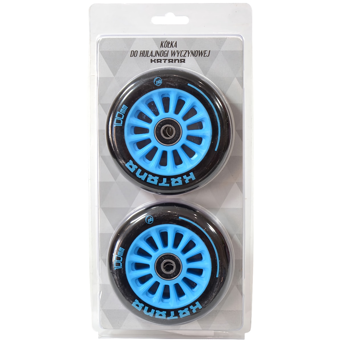 Set doua roti PB pentru trotineta, 100 mm, ABEC-7, Albastru/Negru