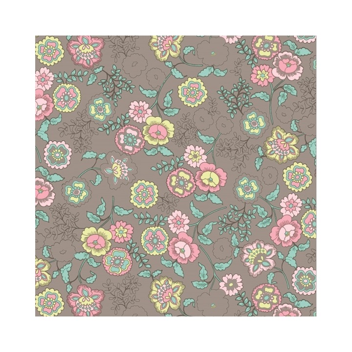 FLEUR BEIGE / bézs színes virágos öntapadó tapéta, 45cm x 15m