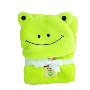 Paturica pentru bebelus cocolino cu gluga, model broscuta, verde, 87 cm Paturica pentru bebelus cocolino cu gluga, model broscuta, verde, 87 cm