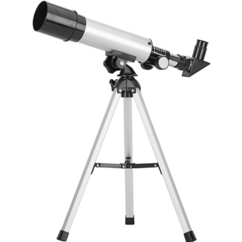 Telescop KlaussTech Astronomic profesional, Trepied din Aluminiu inclus, Compact si Elegant, Focusare rapida, 360 mm, Oculare H20mm/H6mm, Prisme 90 grade, Argintiu Telescop KlaussTech Astronomic profesional, Trepied din Aluminiu inclus, Compact si Elegant, Focusare rapida, 360 mm, Oculare H20mm/H6mm, Prisme 90 grade, Argintiu
