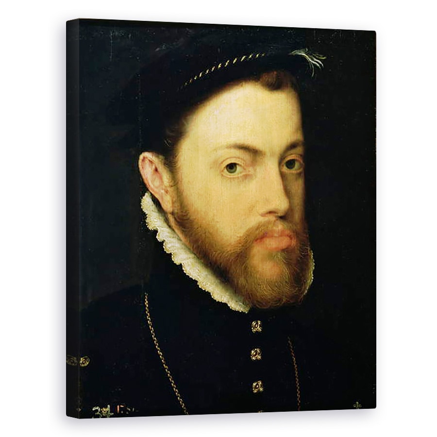 Tablou canvas - Anthonis van Dashorst Mor - Portretul lui Filip al II-lea al Spaniei 1527-98, 60 x 75 cm