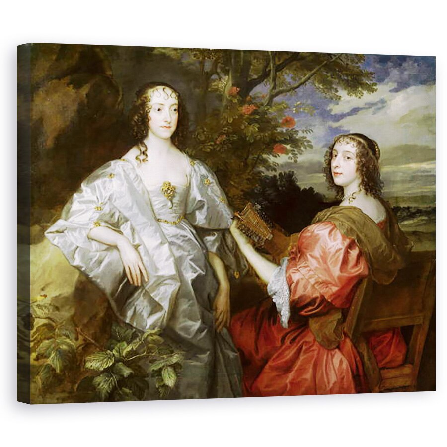 Tablou canvas - Anthony van Dyck - Katherine 1609-67 Contesa de Chesterfield si Lucy b.1608 Contesa de Huntingdon, 60 x 75 cm