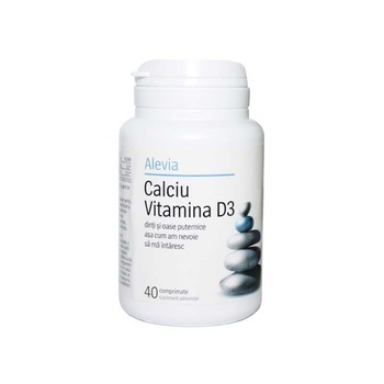 Calciu + Vitamina D3 Alevia 40 comprimate Calciu + Vitamina D3 Alevia 40 comprimate