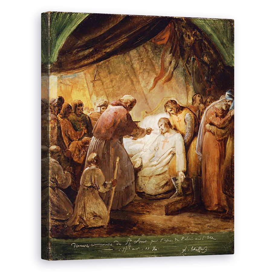 Tablou canvas - Ary Scheffer - Ultima impartasanie a Sfantului Ludovic, 60 x 75 cm