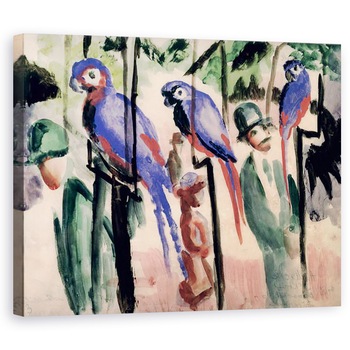 Tablou canvas - August Macke - Papagali albastri, 60 x 75 cm Tablou canvas - August Macke - Papagali albastri, 60 x 75 cm