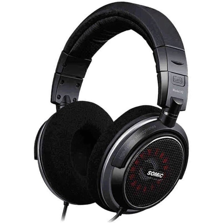 Casti Somic V2, difuzoare 42mm, Jack 3.5mm/6.3mm, Negru