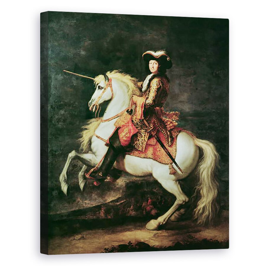 Tablou canvas - Adam Frans van der Meulen - Portretul lui Ludovic al XIV-lea pe un cal, 80 x 100 cm