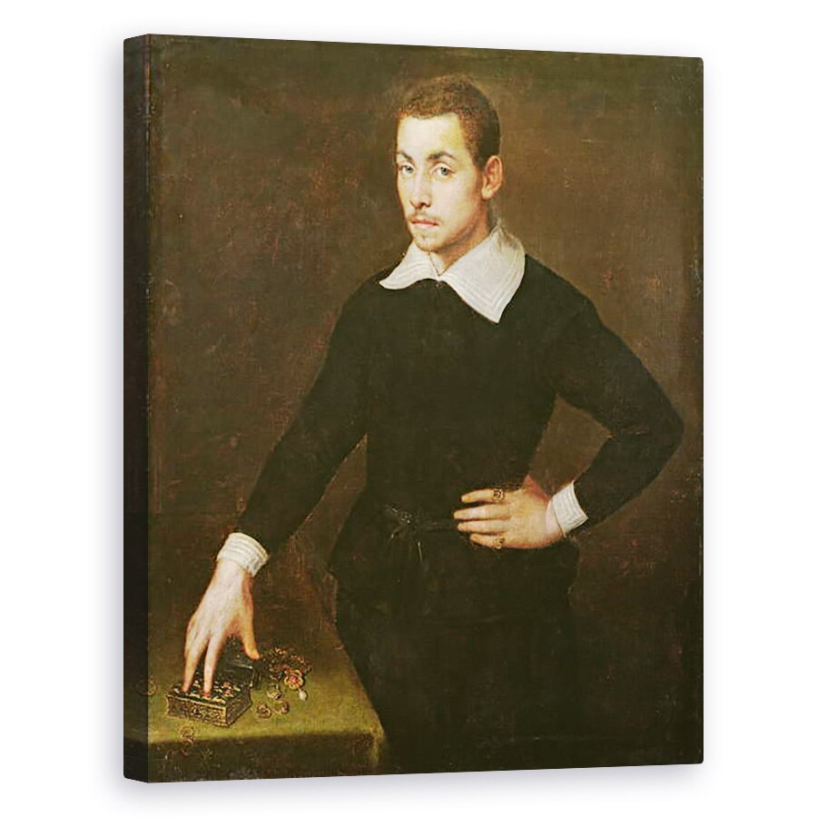 Tablou canvas - Agnolo di Cosimo Bronzino - Portretul lui Un Tanar Florentin Goldsmith, 80 x 100 cm