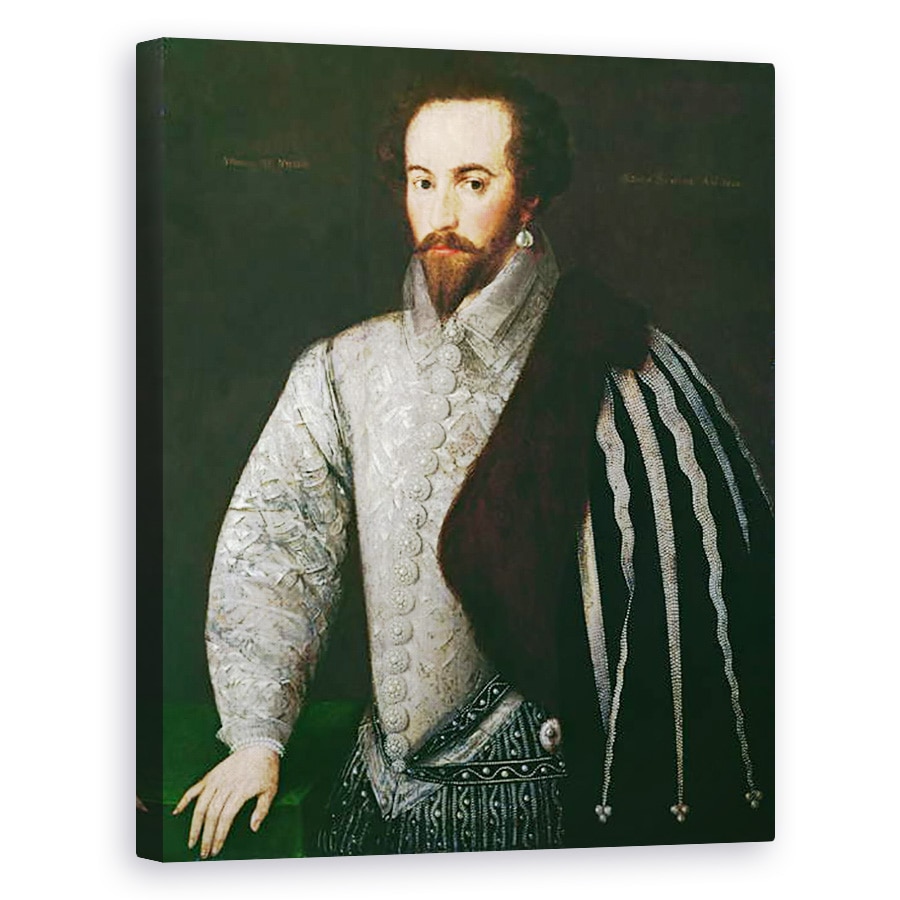 Tablou canvas - Scoala Engleza - Portretul lui Sir Walter Raleigh 1554-1618 1588, 60 x 75 cm
