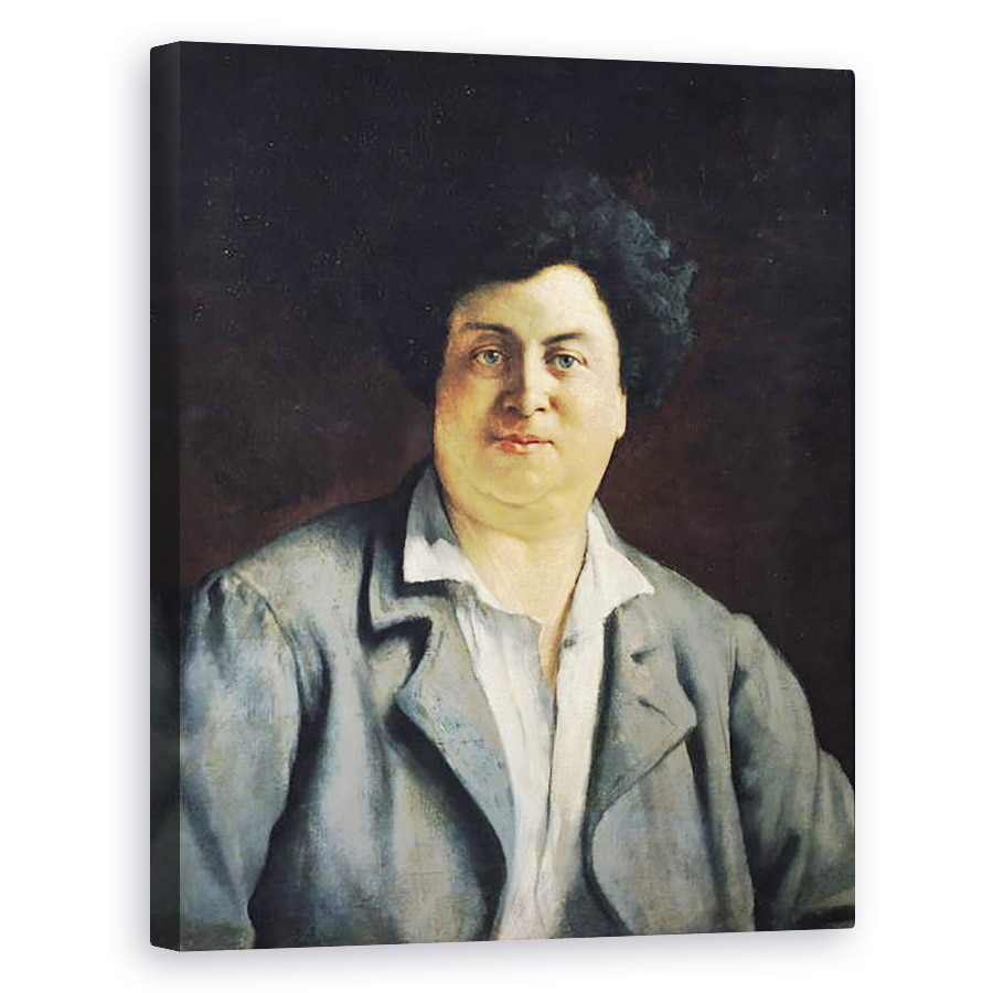 Tablou canvas - Charles-Alphonse-Paul Bellay - Portretul lui Alexandre Dumas pere 1802-70, 60 x 75 cm