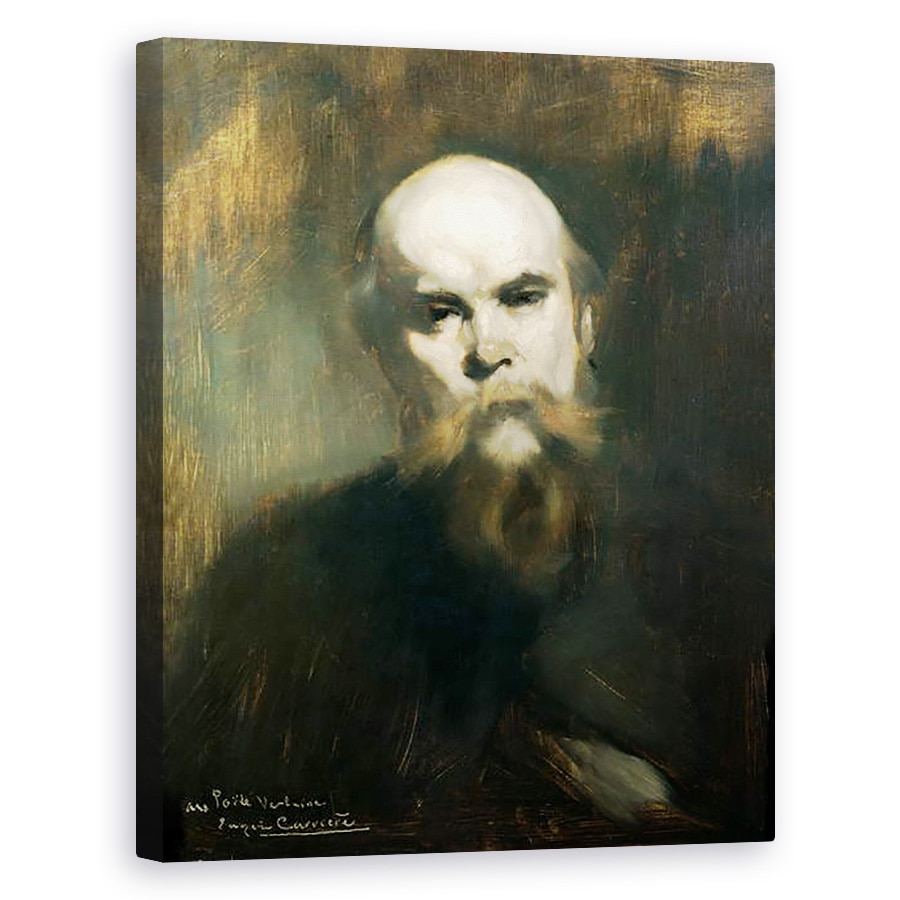 Tablou canvas - Eugene Carriere - Portretul lui Paul Verlaine 1844-96 1890, 60 x 75 cm