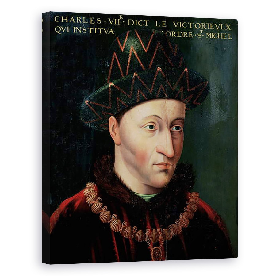 Tablou canvas - Scoala Franceza - Portretul lui Carol VII 1403-61, 80 x 100 cm