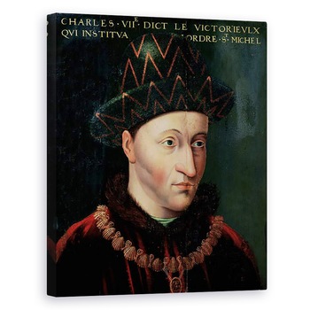 Tablou canvas - Scoala Franceza - Portretul lui Carol VII 1403-61, 60 x 75 cm Tablou canvas - Scoala Franceza - Portretul lui Carol VII 1403-61, 60 x 75 cm