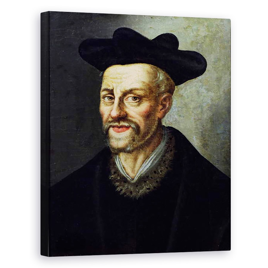 Tablou canvas - Scoala Franceza - Portretul lui Francois Rabelais c.1494-1553, 80 x 100 cm