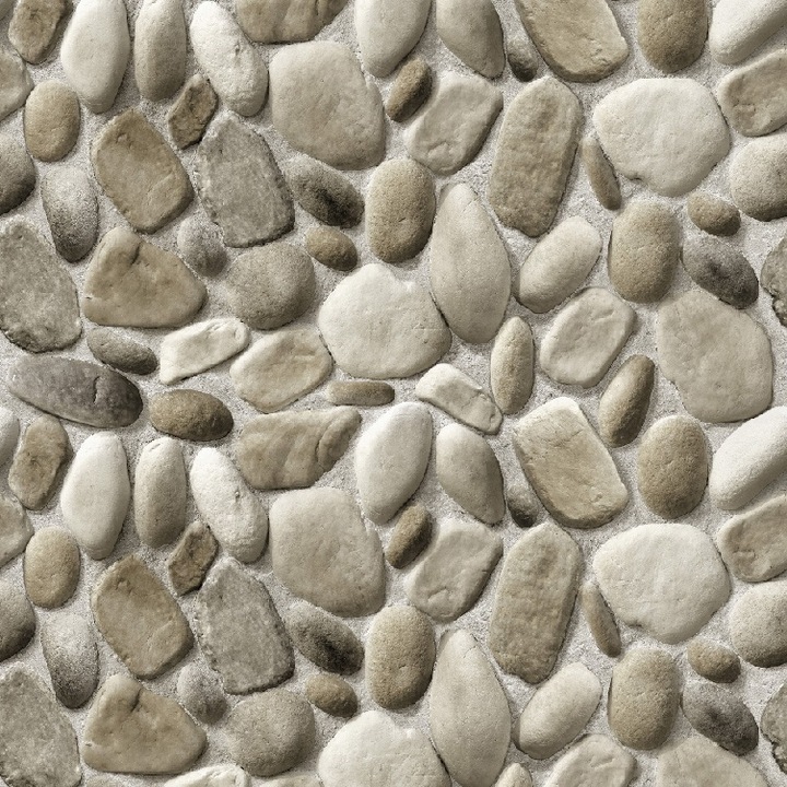 Fototapet de perete autoadeziv si lavabil Zid piatra de rau gri, 400 x 250 cm