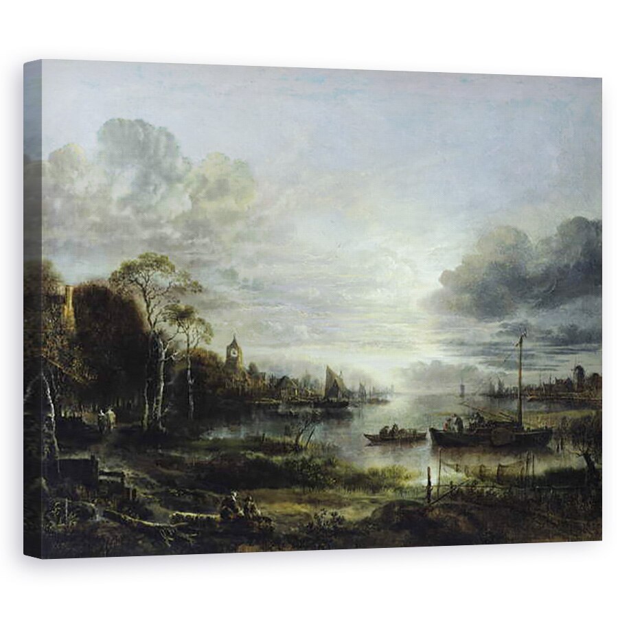 Tablou canvas - Aert van der Neer - Peisaj in lumina lunii, 80 x 100 cm