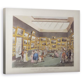Tablou canvas - A.C. Rowlandson, T. 1756-1827 & Pugin - Expozitie de desene colorate in apa, Old Bond Street, numarul 34, de la Ackermann Microcosmosul Londrei, sau Londra in miniatura, 80 x 100 cm Tablou canvas - A.C. Rowlandson, T. 1756-1827 & Pugin - Expozitie de desene colorate in apa, Old Bond Street, numarul 34, de la Ackermann Microcosmosul Londrei, sau Londra in miniatura, 80 x 100 cm