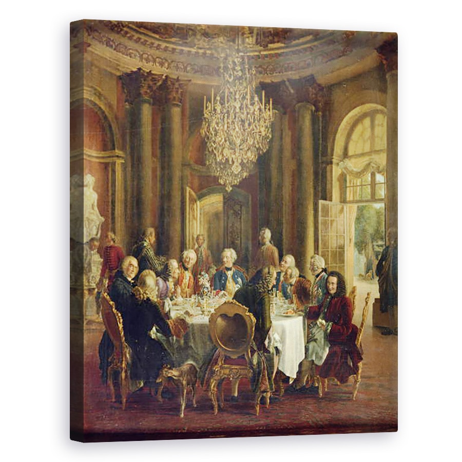 Tablou canvas - Adolph Friedrich Erdmann von Menzel - Masa de cina la Sanssouci, 60 x 75 cm