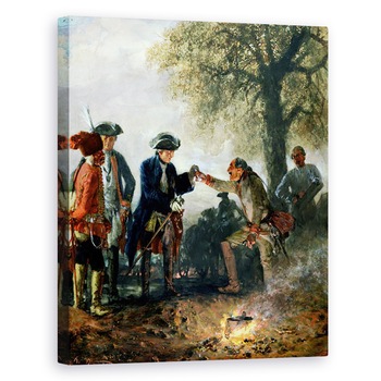 Tablou canvas - Adolph Friedrich Erdmann von Menzel - Frederic cel Mare 1712-86 cu Zieten la tabara, 80 x 100 cm Tablou canvas - Adolph Friedrich Erdmann von Menzel - Frederic cel Mare 1712-86 cu Zieten la tabara, 80 x 100 cm