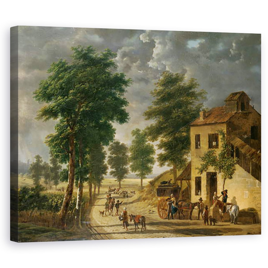 Tablou canvas - Adolphe Roehn - Coeur Volant Coaching Inn la Louveciennes, 80 x 100 cm