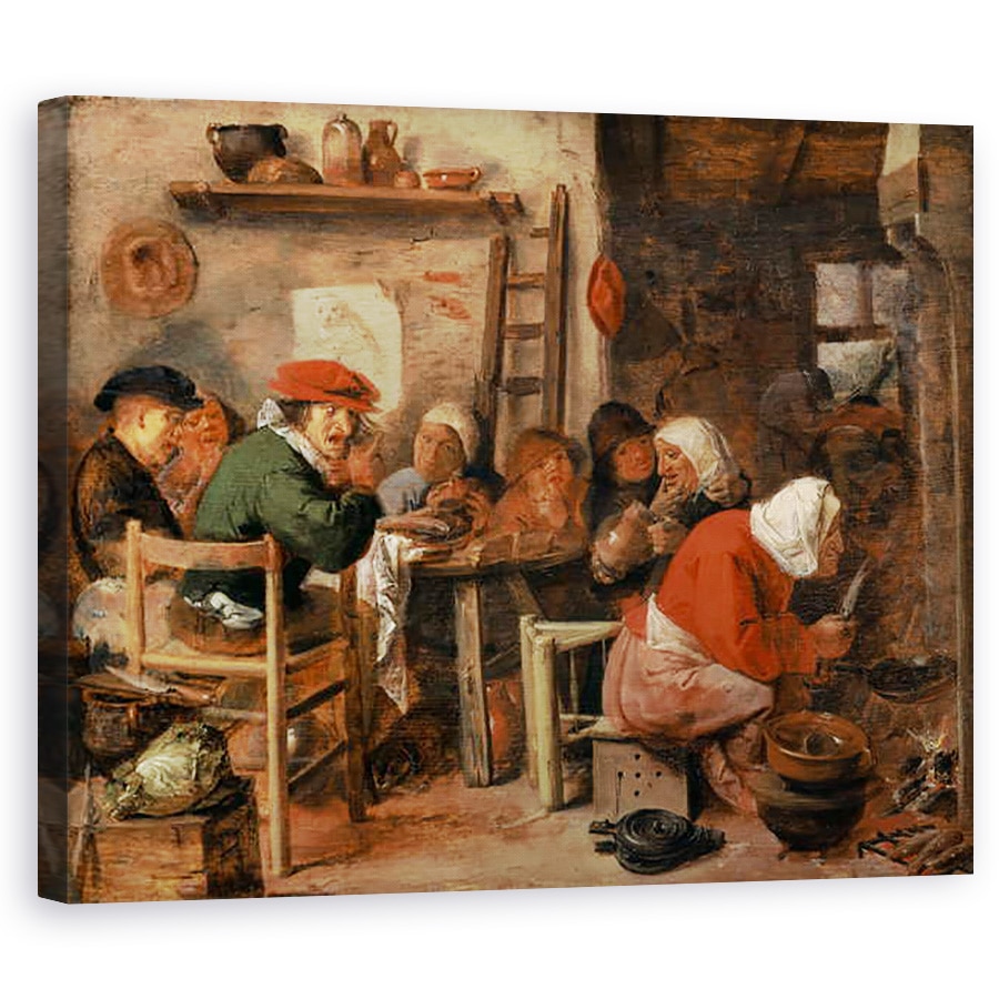 Tablou canvas - Adriaen Brouwer - A Peasant Meal, 80 x 100 cm