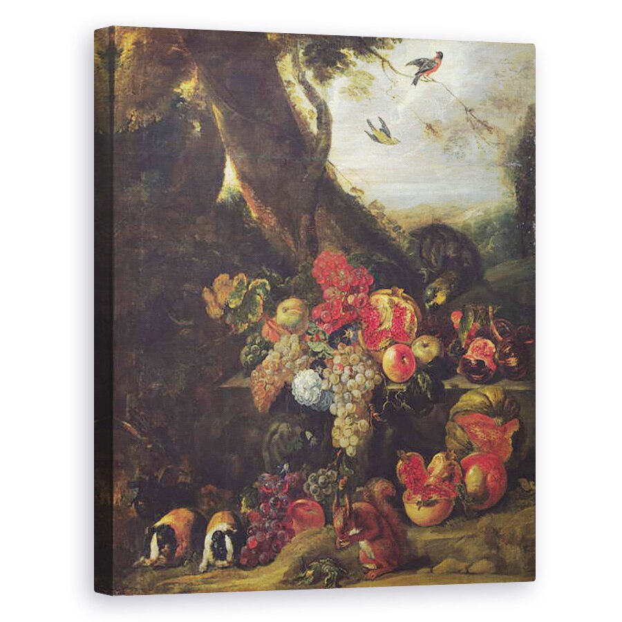 Tablou canvas - Abraham Brueghel - Fructe si animale, 80 x 100 cm