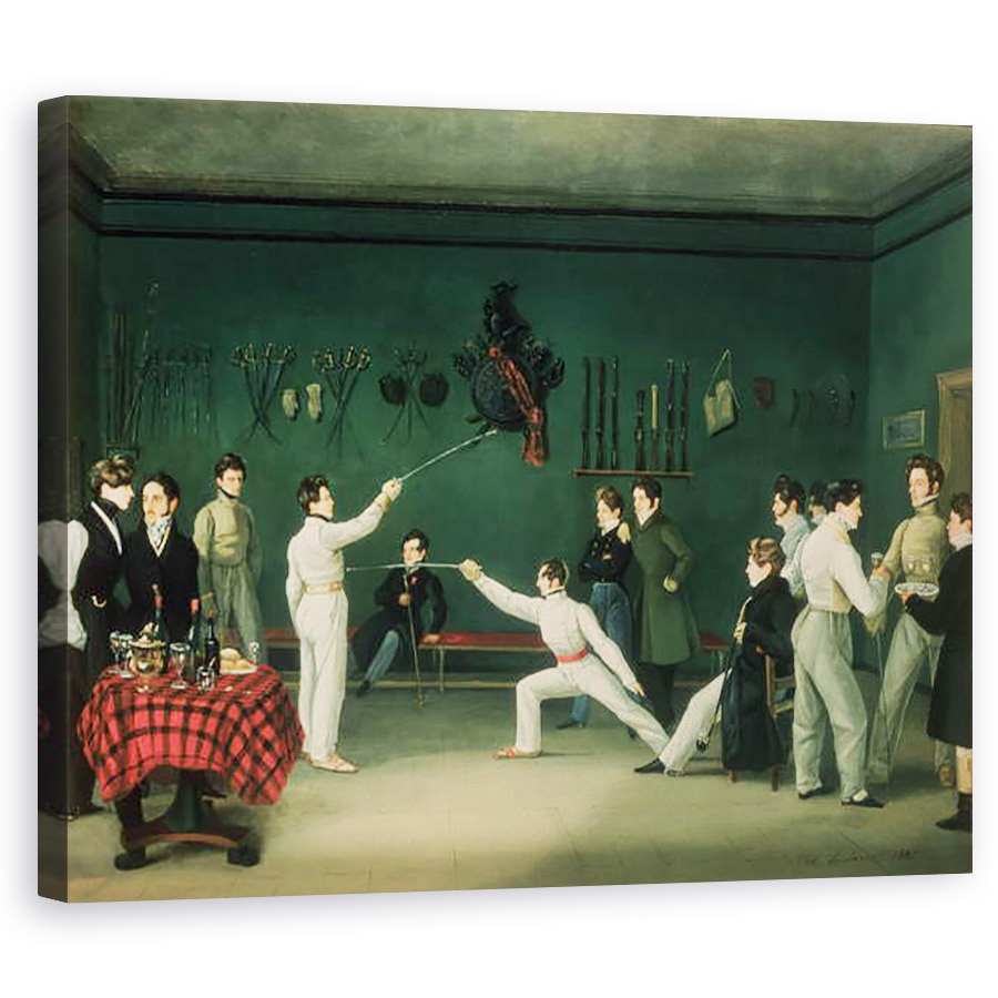 Tablou canvas - Adolphe Ladurner - O scena de scrima, 80 x 100 cm