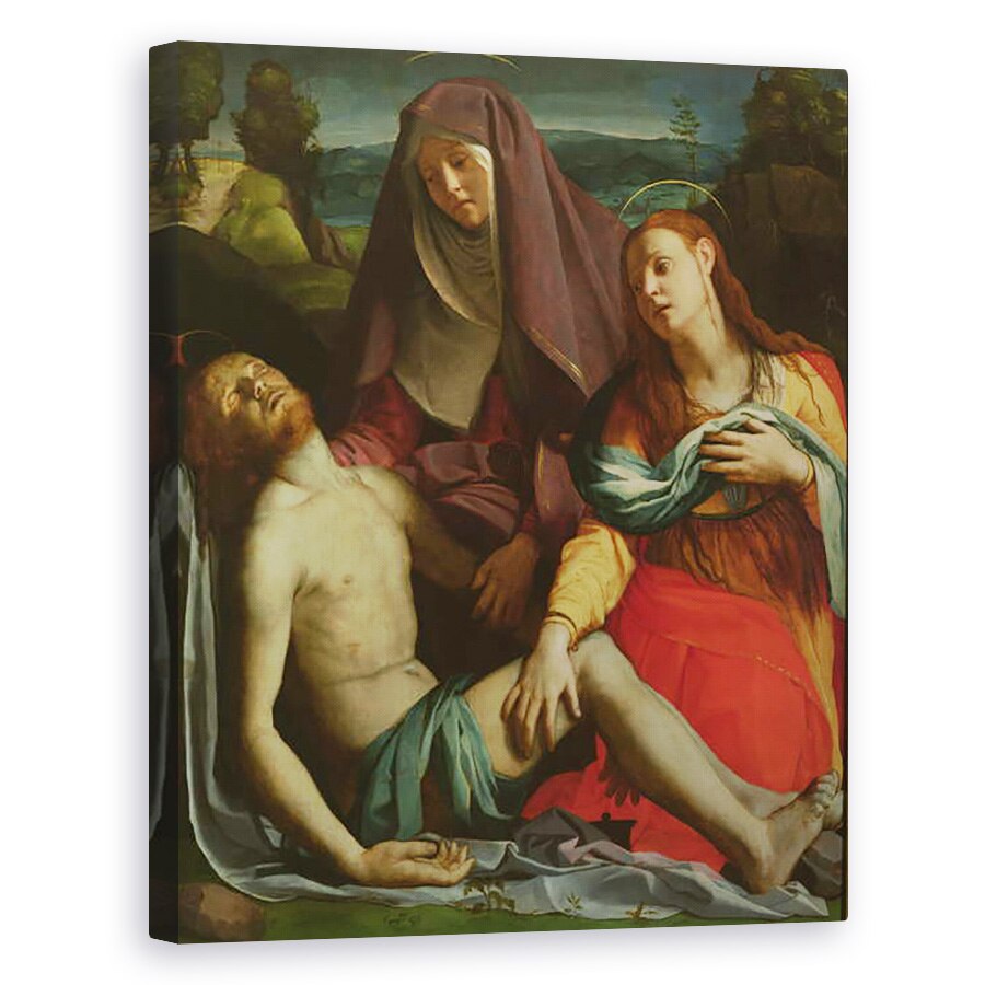 Tablou canvas - Agnolo di Cosimo Bronzino - Hristos mort intre Fecioara si Maria Magdalena, 80 x 100 cm