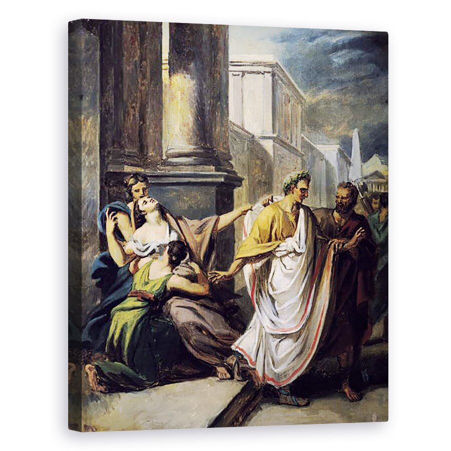 Tablou canvas - Abel de Pujol - Iulius Cezar 100-44 i.Hr. in drum spre Senat pe Idele din martie ulei pe panza, 60 x 75 cm