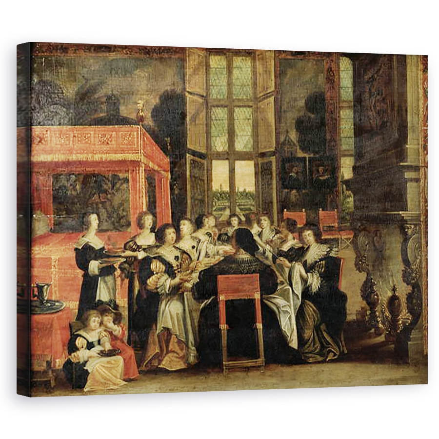 Tablou canvas - Abraham Bosse - O conversatie intre femei, 80 x 100 cm