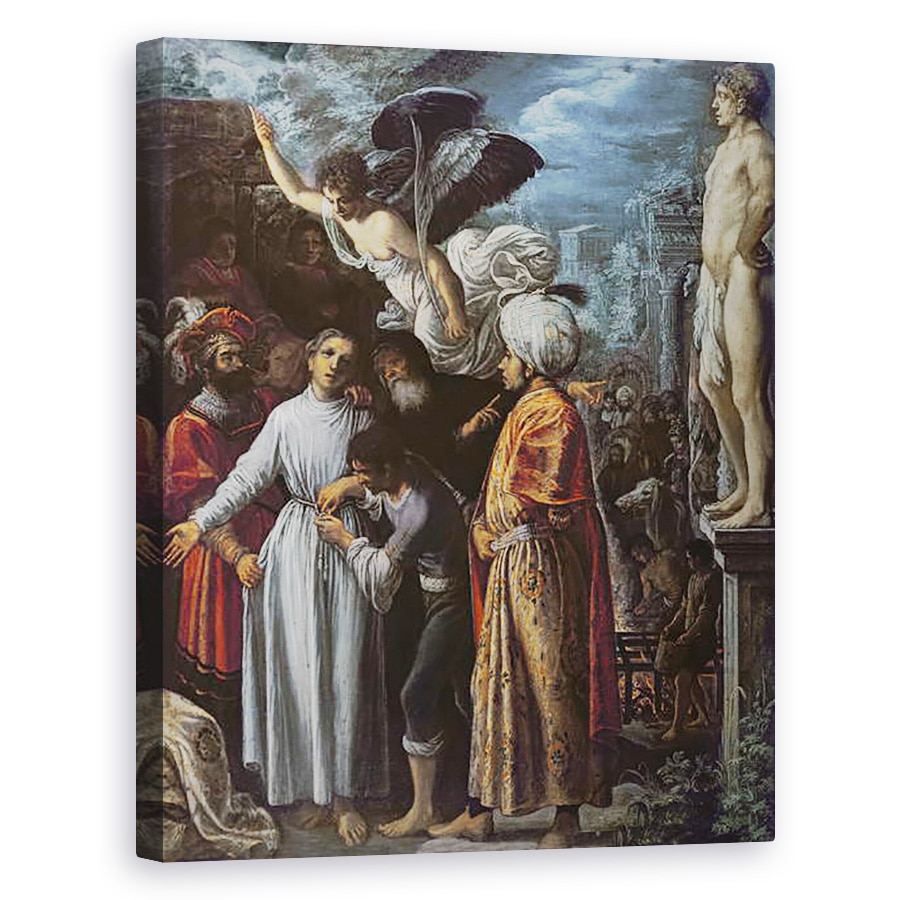 Tablou canvas - Adam Elsheimer - Sfantul Lawrence pregatit pentru Martiriu, 80 x 100 cm