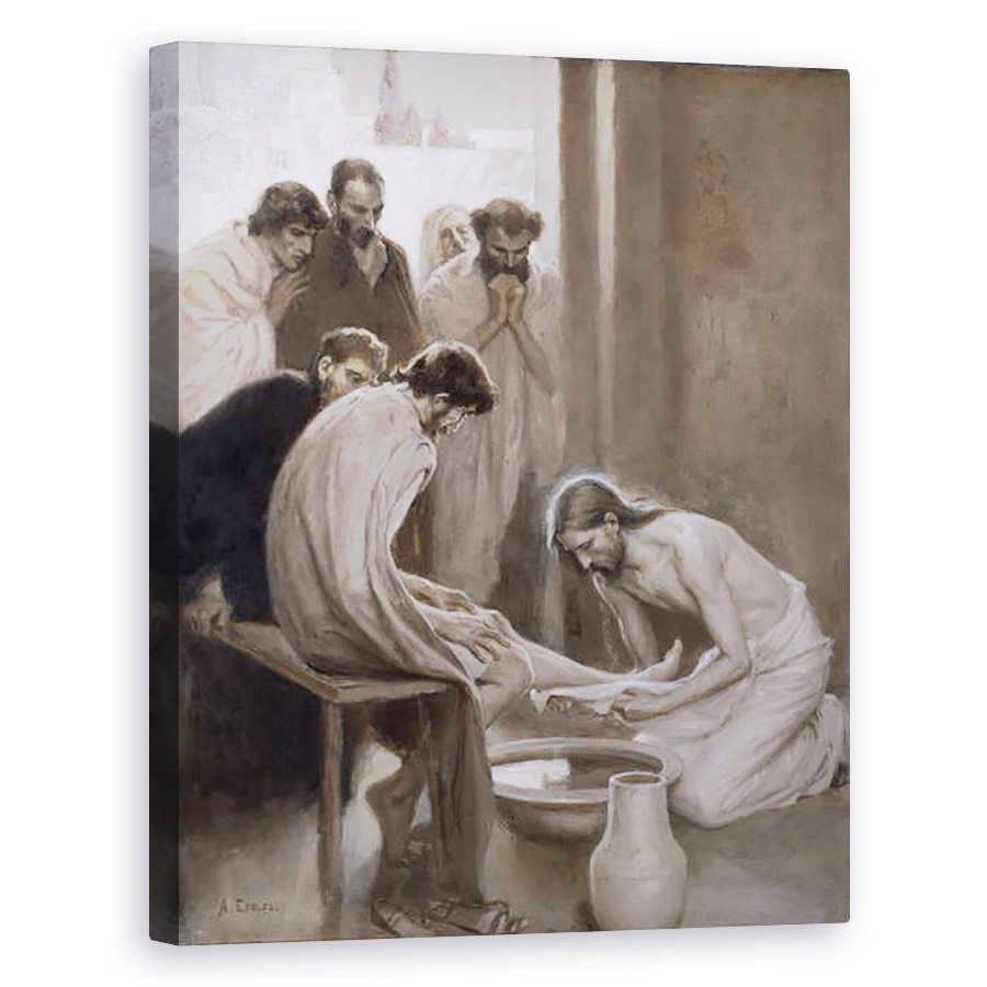 Tablou canvas - Albert Gustaf Aristides Edelfelt - Isus Spaland picioarele discipolilor Sai, 60 x 75 cm